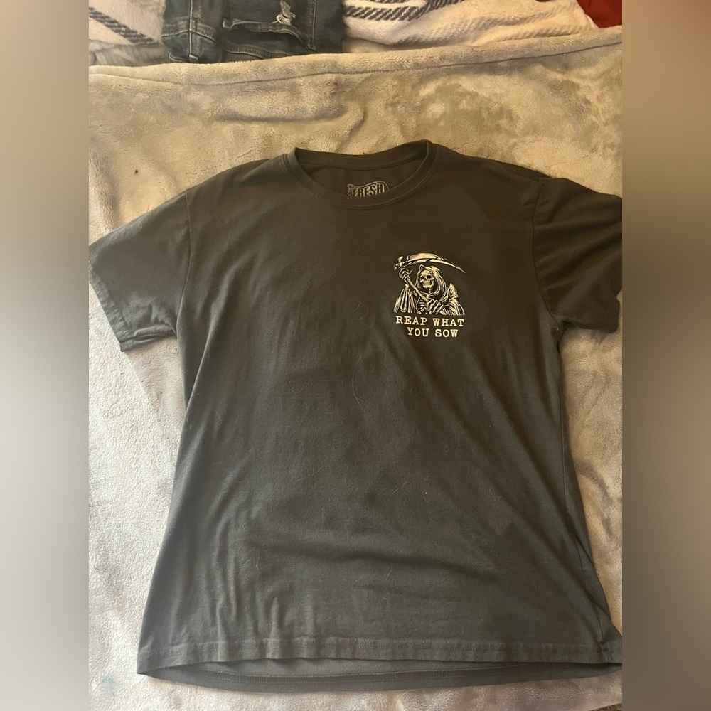 Black Short Sleeve Tee with Graphic Design